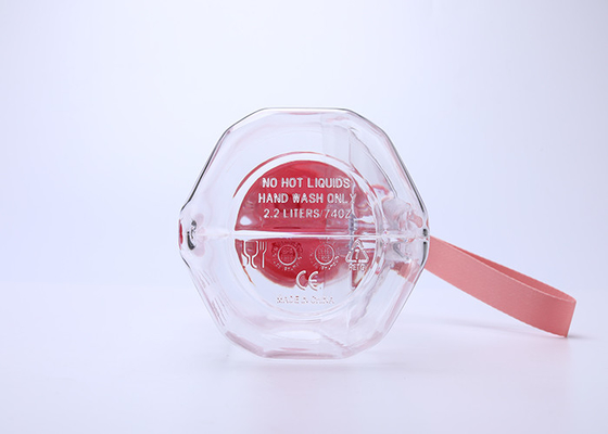 ขวดน้ำพลาสติกแบบพลิกด้านบนขนาด 2 ลิตรพร้อมที่จับ BPA Free