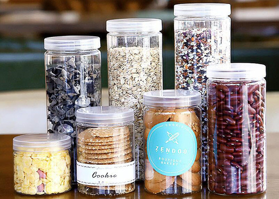 OEM SGS ภาชนะบรรจุขวดพลาสติกกลมพร้อมฝาปิด 280ml 420ml 500ml