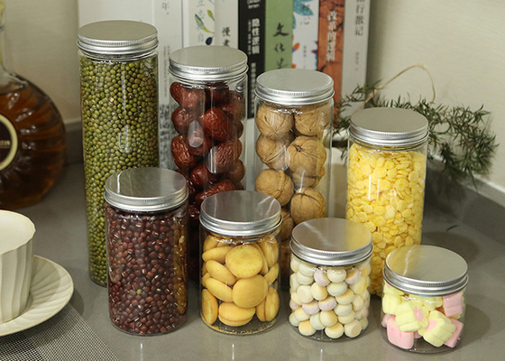 ขวดพลาสติกขนาด 65 มม. ใส PET ปากกว้าง Jars ODM