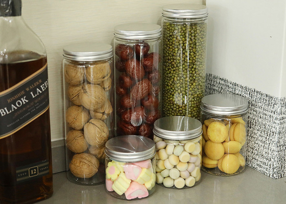 ขวดพลาสติกขนาด 65 มม. ใส PET ปากกว้าง Jars ODM
