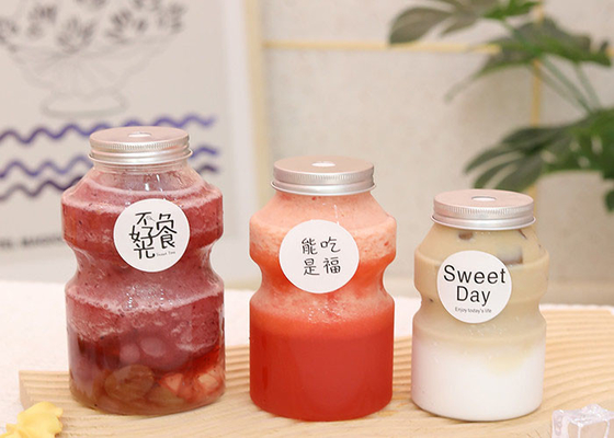 ขวดนม PET 350ml ภาชนะบรรจุนมแบบใช้แล้วทิ้งพร้อมฝาอลูมิเนียม