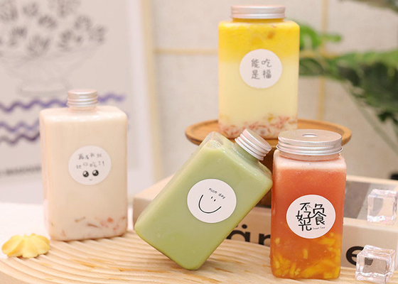 ขวดชานมน้ำผลไม้พลาสติก 8oz พร้อมฝาปิดป้องกันการงัดแงะ