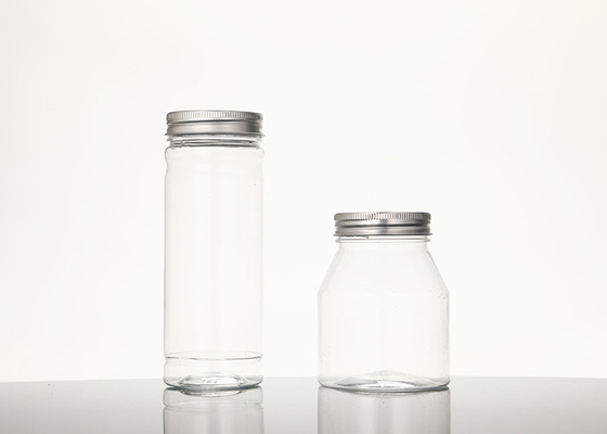 ขวดพลาสติก PET ทรงกลมปากกว้างพร้อมฝาเกลียวด้านบน 295ML 380ML