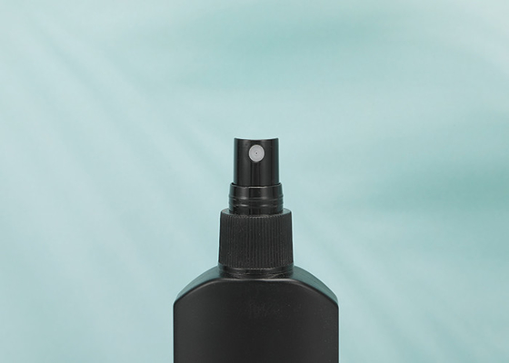 Pet Square Flat Spray Fine Mist Bottles 120ml สีดำสำหรับเจลทำความสะอาดมือน้ำหอม