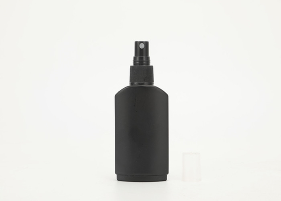Pet Square Flat Spray Fine Mist Bottles 120ml สีดำสำหรับเจลทำความสะอาดมือน้ำหอม