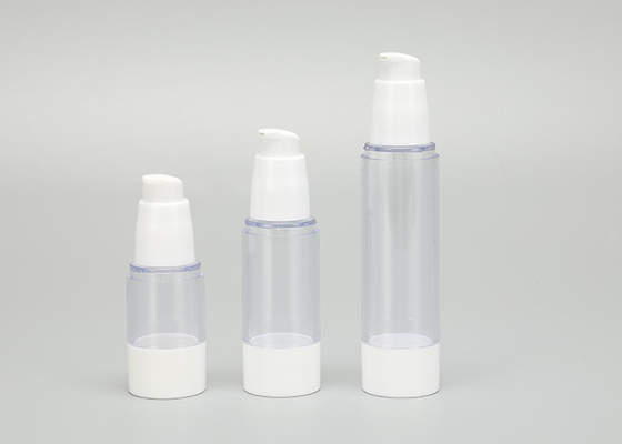 15ml 30ml 50ml ขวดปั๊มพลาสติกสีขาวรีฟิล forlotion