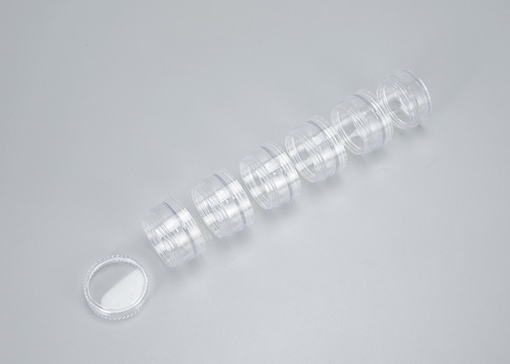 สีขาว 5ml 10ml 15ml 30ml 50ml เติมซ้ํากระป๋องดูแลผิวหนังกลม กระป๋องเครื่องสําอางพลาสติก