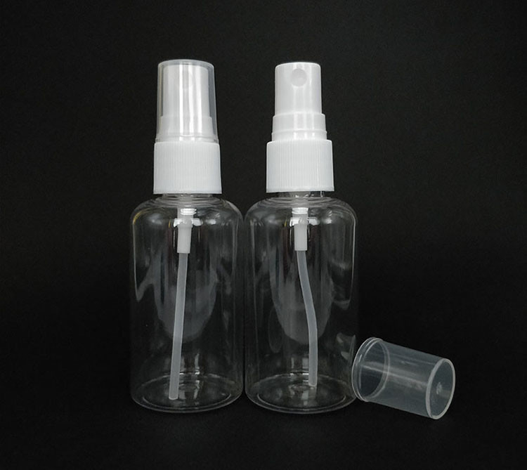 ขนาดสูง 100ml 120ml 150ml 200ml 250ml 500ml กระป๋องสเปรย์พลาสติก PET สีขาวใส สีน้ําเงิน