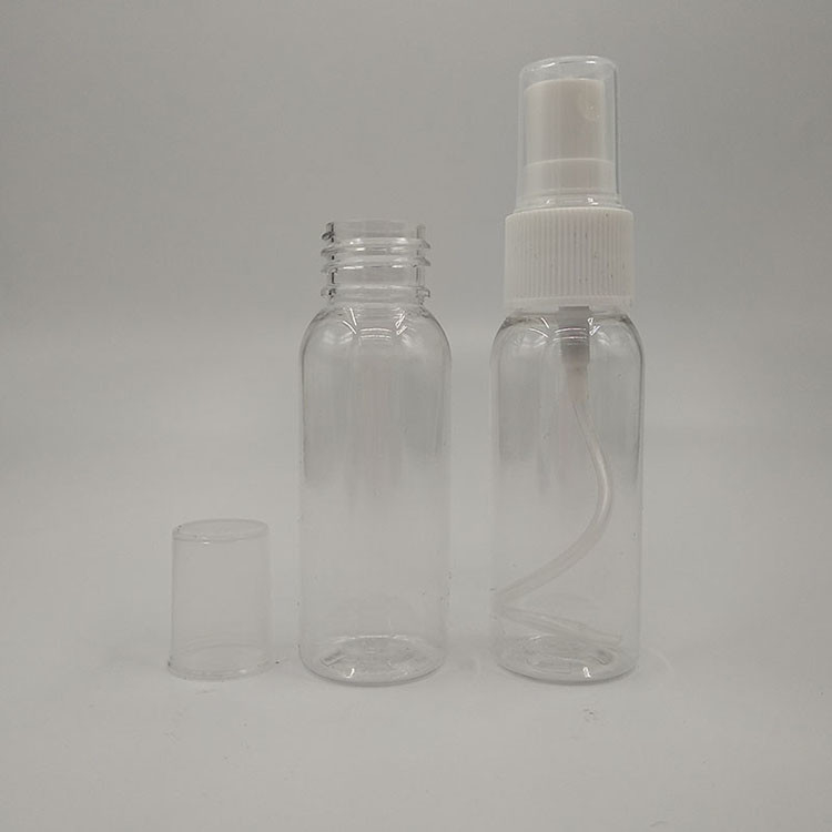 ขนาดสูง 100ml 120ml 150ml 200ml 250ml 500ml กระป๋องสเปรย์พลาสติก PET สีขาวใส สีน้ําเงิน