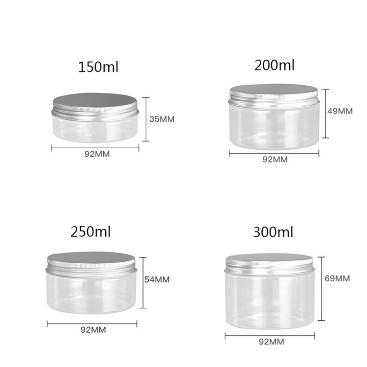 ถังกระป๋องพลาสติกขนาด 5oz ที่สามารถปรับแต่งได้ พร้อมปริมตราจากแผ่นอัลลูมิเนียม สําหรับการเก็บของตามความต้องการ