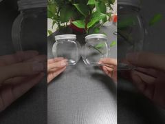 ขวดพลาสติก PET ใสสำหรับขนม ลูกอม บิสกิต และถั่ว ขวดบรรจุอาหารปากกว้าง